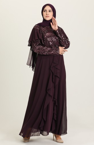 Lila Hijab-Abendkleider 9388-04