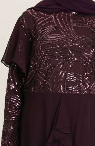 Purple Hijab Evening Dress 9388-04