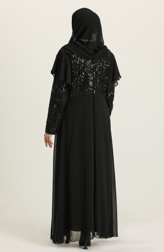Schwarz Hijab-Abendkleider 9388-05
