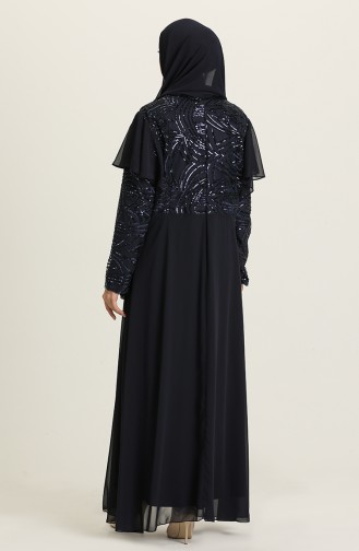 Dunkelblau Hijab-Abendkleider 9388-06