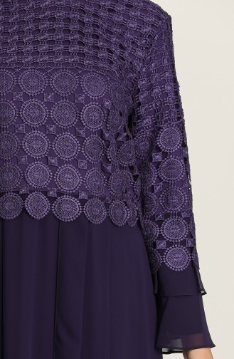 Purple Hijab Evening Dress 9396-01