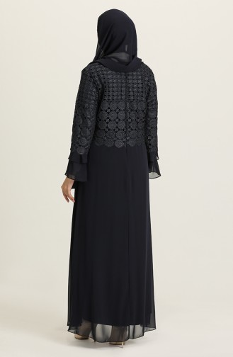 Dunkelblau Hijab-Abendkleider 9396-06