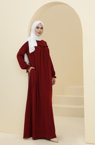 Robalı Elbise 8346-01 Bordo