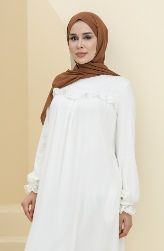 Naturfarbe Hijab Kleider 8346-03