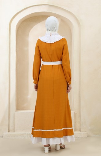 Mustard Hijab Dress 8343-04