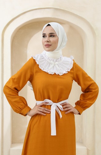 Senf Hijab Kleider 8343-04