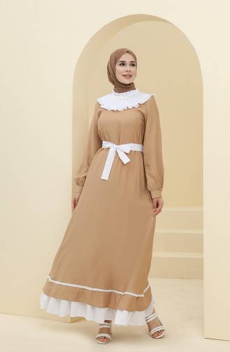 فستان بني مائل للرمادي 8343-05
