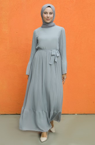 Gray Hijab Dress 3031-03