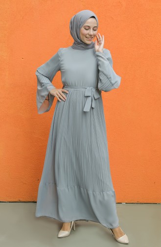 Gray Hijab Dress 3031-03
