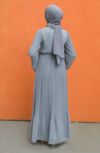 Grau Hijab Kleider 3031-03
