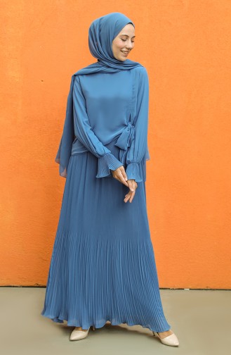 Indigo Hijab Dress 3032-01