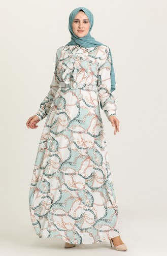 Mint Green Hijab Dress 8643-05