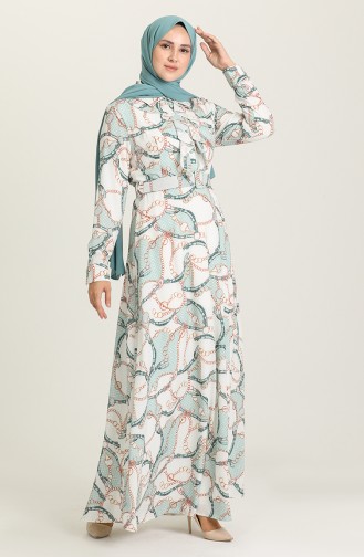 Naturfarbe Hijab Kleider 8643-05