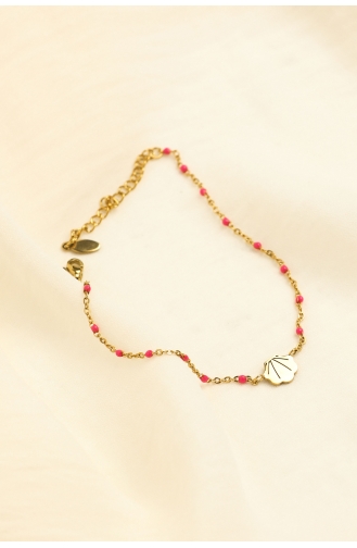 Yeşil Gold Midye Halhal 0138-02 Pembe