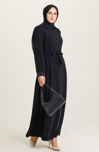 Navy Blue Abaya 4309-02