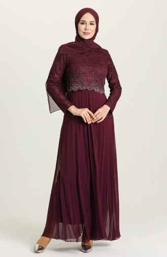 Zwetschge Hijab-Abendkleider 3030-03