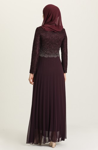 Purple Hijab Evening Dress 3030-05