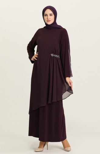 Zwetschge Hijab-Abendkleider 3036-03
