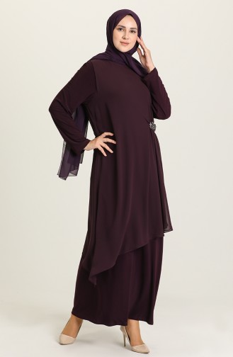 Zwetschge Hijab-Abendkleider 3036-03