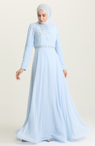 Habillé Hijab Bleu Bébé 6062-02