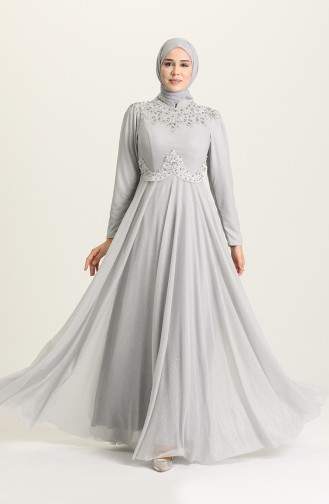 Habillé Hijab Gris 1551-04