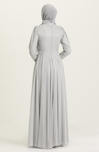 Grau Hijab-Abendkleider 1551-04