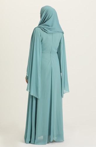 Unreife Mandelgrün Hijab-Abendkleider 2052-04