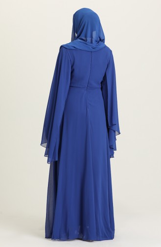 Saxe Hijab Evening Dress 2052-05
