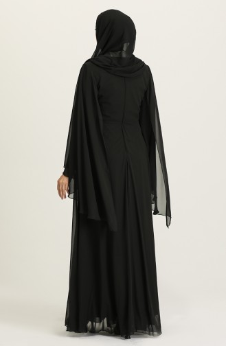 Schwarz Hijab-Abendkleider 2052-06