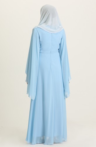 Babyblau Hijab-Abendkleider 2052-08