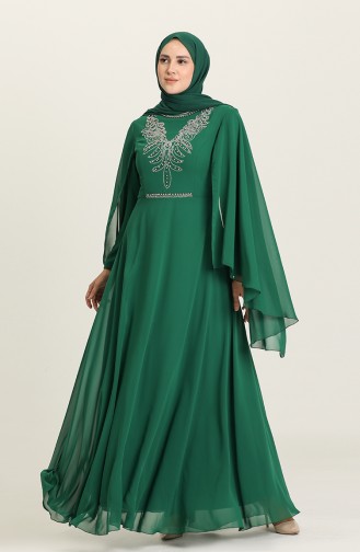 Grün Hijab-Abendkleider 2052-09