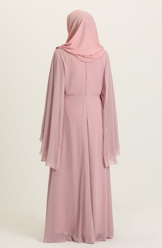 Powder Hijab Evening Dress 2052-10