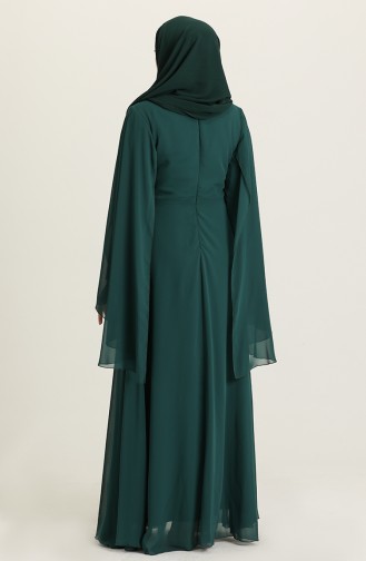 فساتين سهرة بتصميم اسلامي أخضر زمردي 2052-12