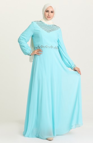 Habillé Hijab Turquoise 2050-03