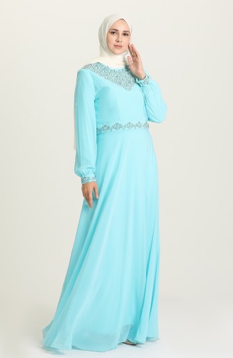 Habillé Hijab Turquoise 2050-03