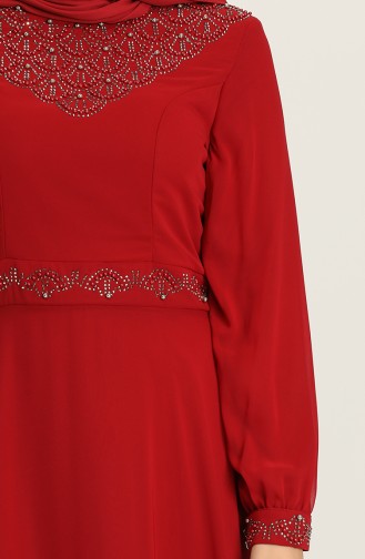 Rot Hijab-Abendkleider 2050-07