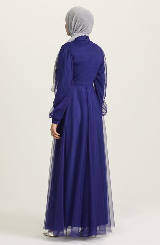 Parlament-Blau Hijab-Abendkleider 4210-04