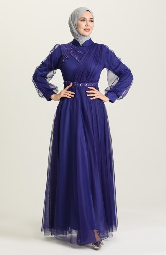 Parlament-Blau Hijab-Abendkleider 4215-07