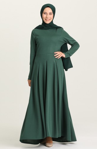 Smaragdgrün Hijab Kleider 5021-01