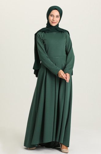 Robe Hijab Vert emeraude 5021-01
