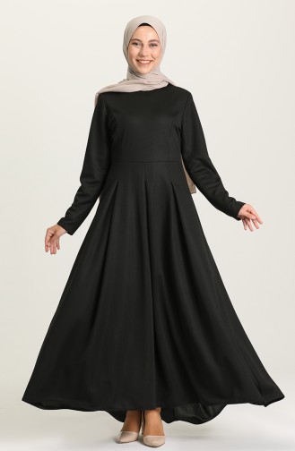 Schwarz Hijab Kleider 5021-02
