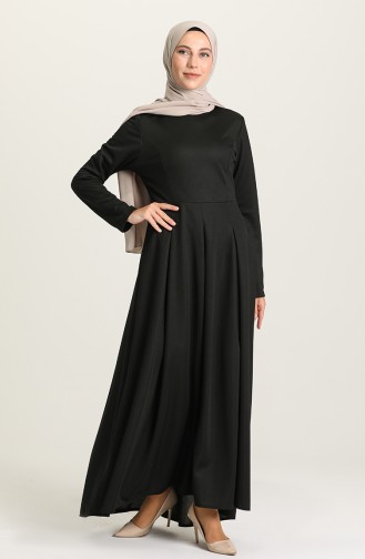 Schwarz Hijab Kleider 5021-02