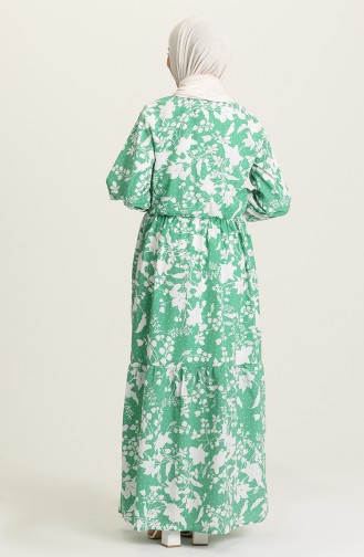 Green Almond Hijab Dress 5360A-03