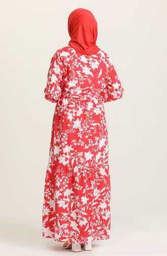 Red Hijab Dress 5360A-06