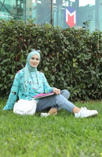 Sweatshirt Turquoise 5021O-04