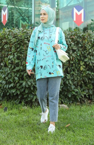 Sweatshirt Turquoise 5021O-04