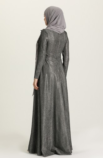 Grau Hijab-Abendkleider 3065-01