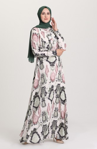 Green Hijab Dress 8641-03