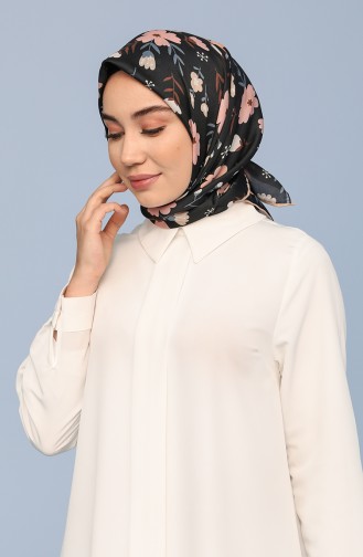 İpekhan Violet Pamuk Eşarp 40020-04 Siyah Pembe