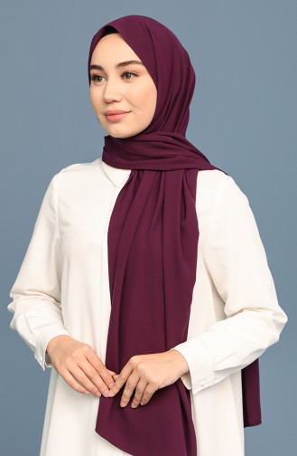 Platin Düz Medine İpeği Şal 1041-13 Mürdüm
